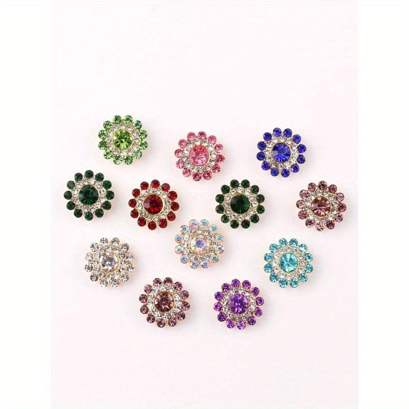 50pcs/set 14MM DIY Accessory, Modern Rhinestone Flower Shaped Garment Decoration Excipient For Dress