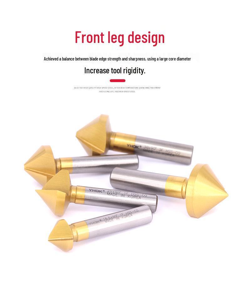 YHOK Coated Cobalt Straight Shank 90° Countersink Drill Bit for Hole Deburring
