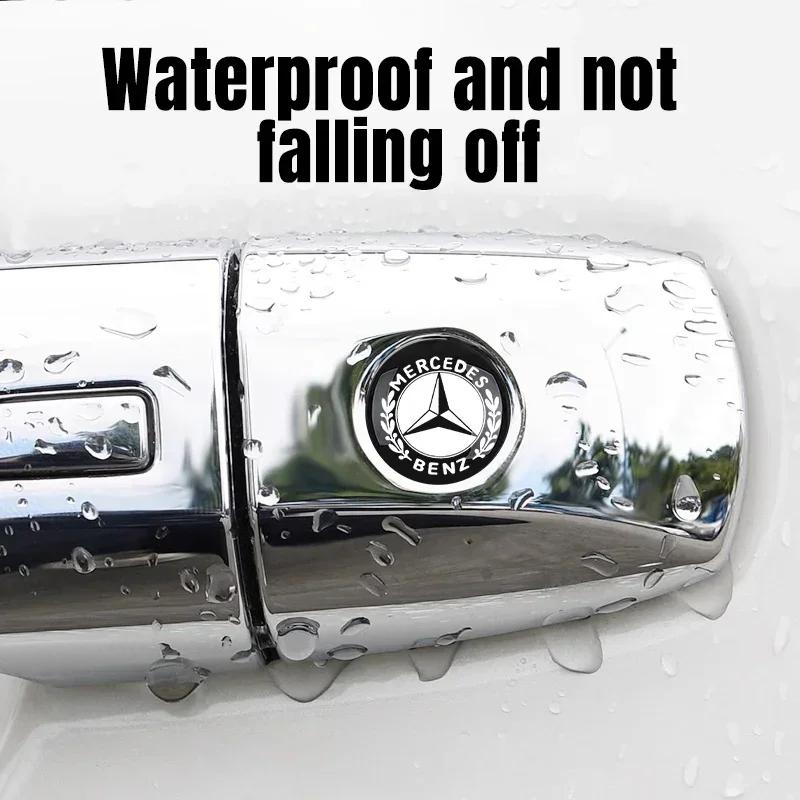 For Mercedes Benz 2Pcs Car styling Lock Keyhole Stickers Decoration Protection For Mercedes Benz C180 C200 C260 C300 W108 W124 W