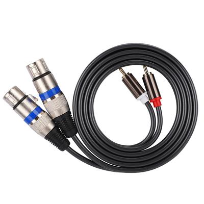 Dual für Cinch-Stecker auf Dual XLR-Buchse Audio-Adapterkabel Patchkabel zweireihig PVC-Draht