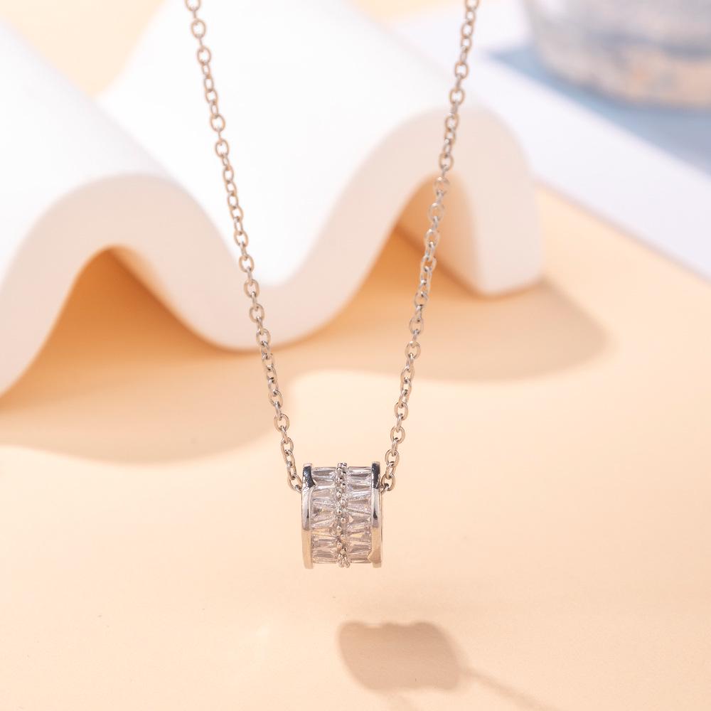 Kadın Lüks Titanyum Çelik Kolye Ucu Klavikula ve Uzun Kazak Kolyesi - Niş Tasarım