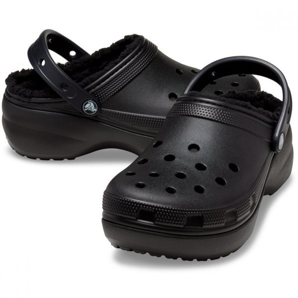 

Crocs Classic Platform Lined Clogs Woman Black 207938 001 W6(230)