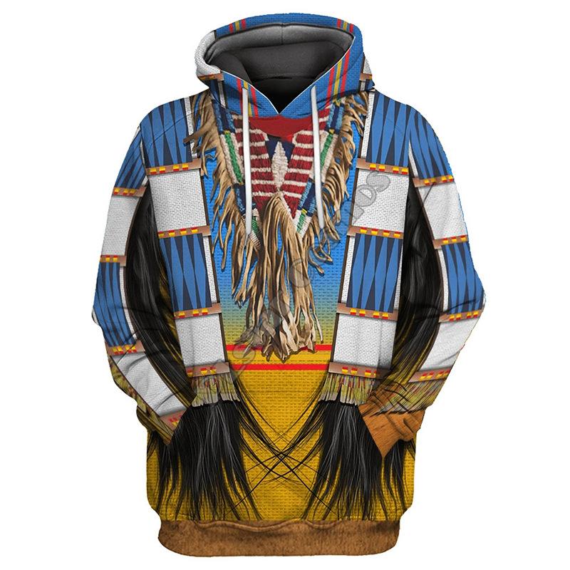 Men's Sweatshirt Comfortable and Versatile 3D Tattoo Printed Long-sleeved Hoodie