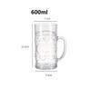 Kunststoff-Bierkrüge 20 oz./600ml Bierkrüge mit Henkel Wiederverwendbare Bierbecher Klare Große Bierkrüge für Bar-Getränke