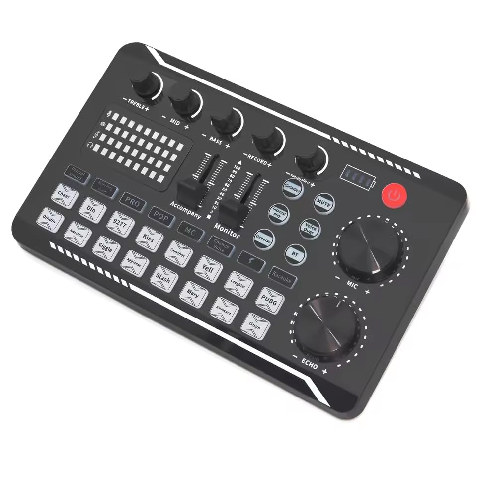 Zmart Live Sound Audio DJ Mixer Voice Bluetooth Compatible Mixer for Live Streaming and Sound Audio USB Condenser Karaoke Microphone Live Streaming