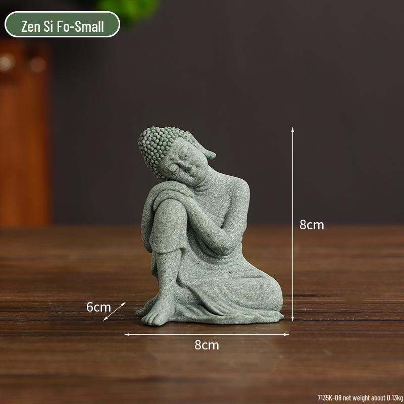 Envy Porcelain Stone Lantern: Small Chinese Pavilion Ornament for Desktop or Fish Tank Scenery.
