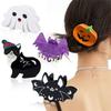 Halloween Theme Hair Claw Clip for Adult Kids Bat/Blackcat/Pumpkin SharkClips Hair Styling Accessories Party Headdress