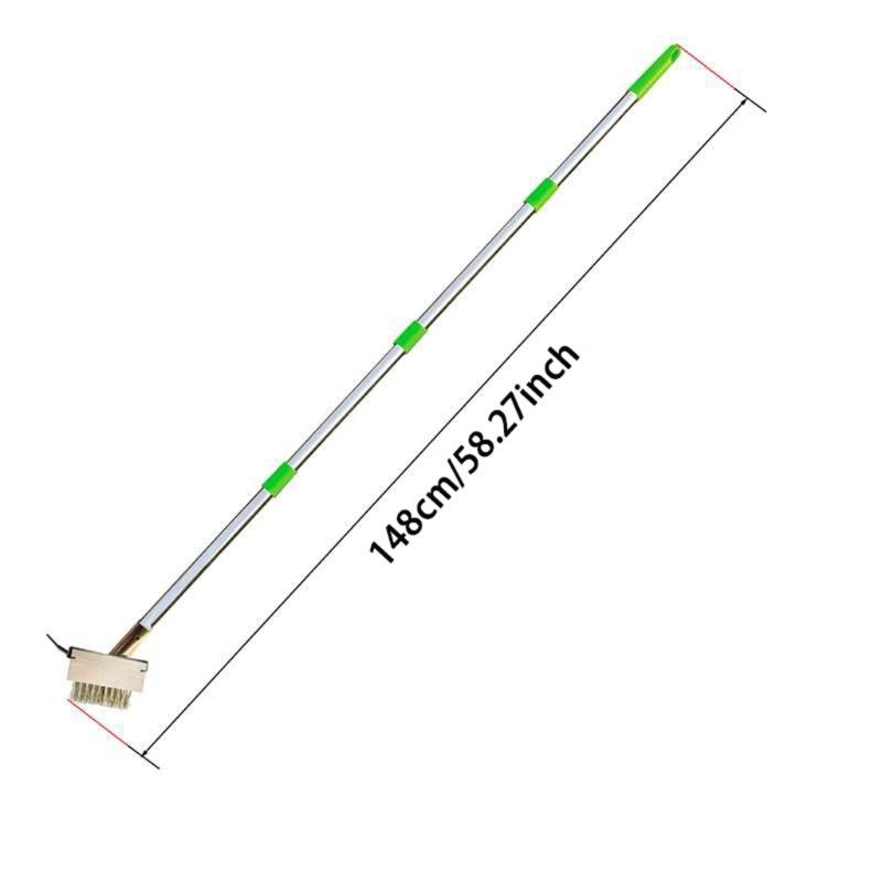 Stainless Steel Weeds Removal Brush with Adjustable Long Handle Crack Weeder Tool for Moss and Weeds Cleaning in Garden