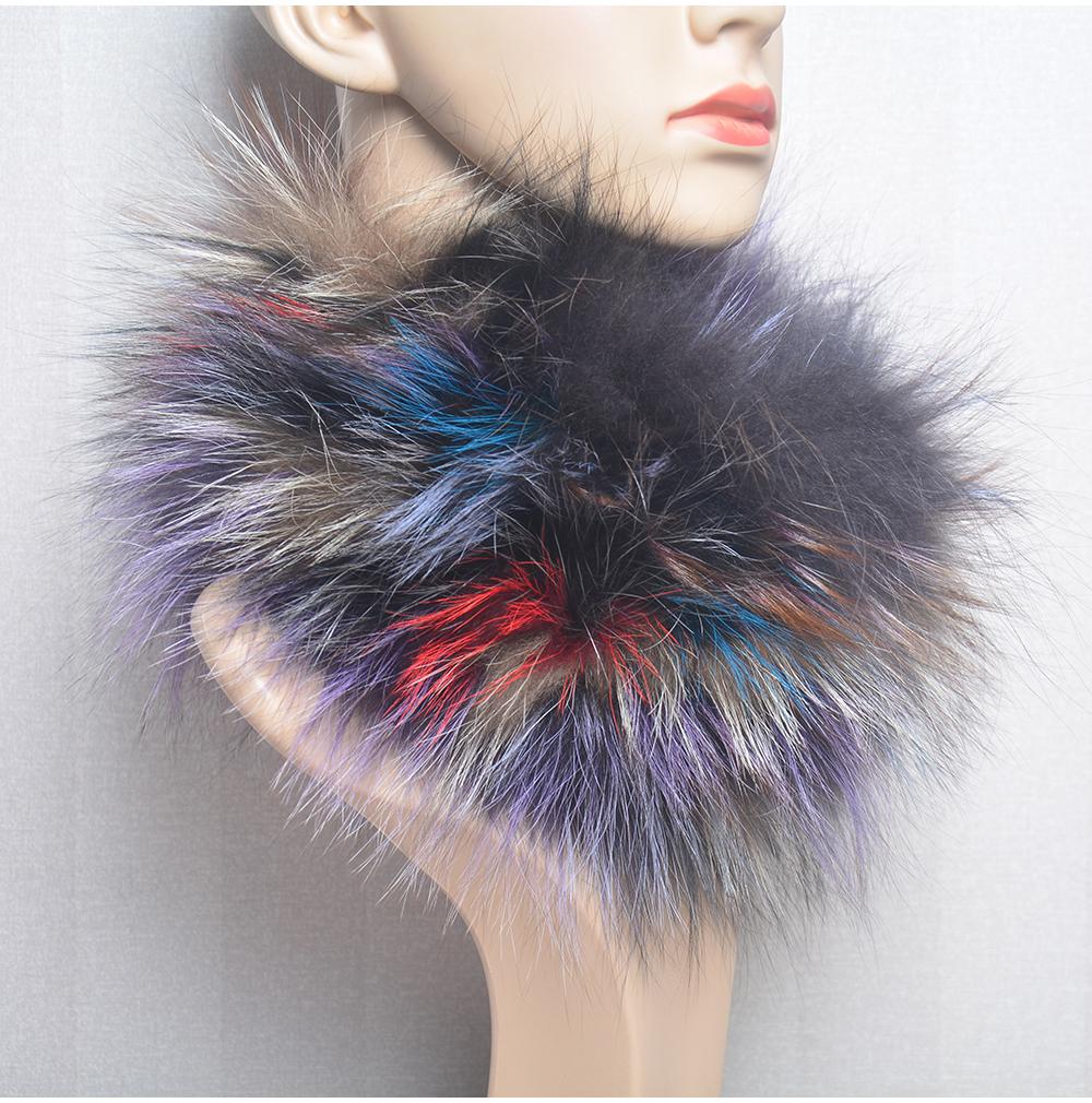 Real Fox Fur Scarf Fur Headband Women Winter Ring Fox Fur Scarves Luxury Neck Warmer Good Elastic 100% Natural Fur Mufflers