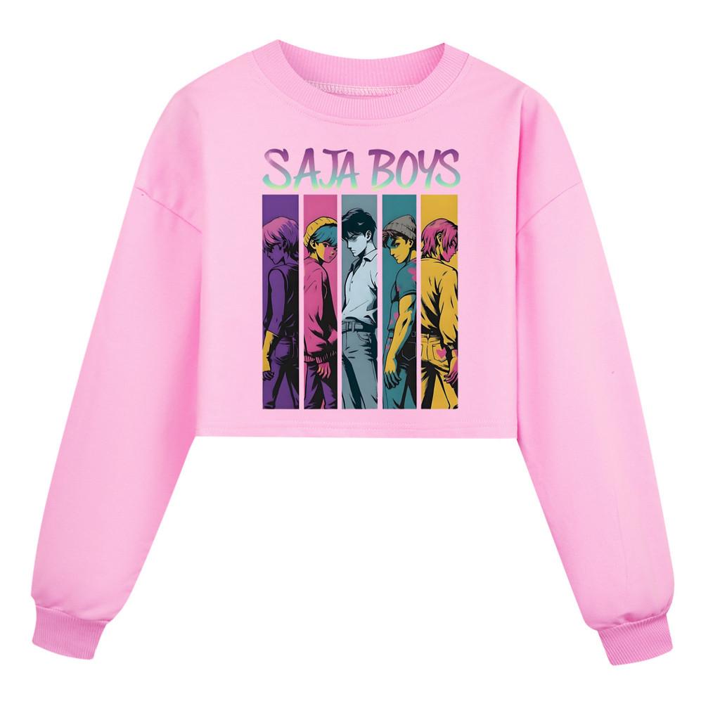 Kids Girls Anime Cartoon POP Singer Super Star Mira Rumi Zoey Saja Boys Printed Casual Long Sleeves Round Neck Sweatshirt Top
