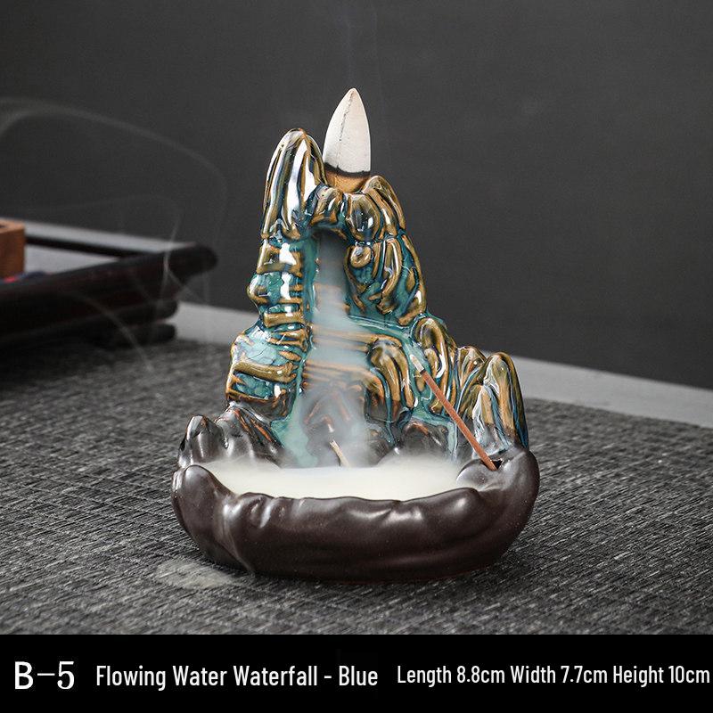 Double Fish Ceramic Backflow Incense Burner - Creative Home Decor Ornament