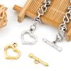 2 Sets Stainless Steel OT Clasp Buckle Heart Toggle Clasps Connector for Necklaces Bracelets Hook DIY Jewelry Making Accessories