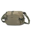 Colorblock Nylon Crossbody Bag with Grid Pattern Front Pocket Casual Sling Purse for Daily Travel