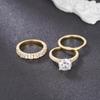 Temperament ring three-piece set, zircon elegant diamond ring, wedding party with ring.