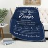 Doctor Appreciation Gift Blanket 50 x 60 Inch - Soft Medical Professional Throw for Physicians Dentists Veterinarians Retirement Birthday Thanksgivin