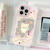 Cake Bear Wave Mirror Suitable for Apple 16/15/iphone13promax Huawei Makeup Mirror Mobile Phone Case