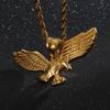 Kalen Fashion Stainless Steel Eagle Pendant Necklace for Men with Wing Link Chain Choker Design - Trendy Animal Themed Jewelry