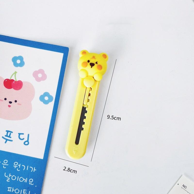 Paper Cutting Knife Retractable Student Stationery Knife Mini Utility Knife Cartoon For School Home Art Projects оранжевый
