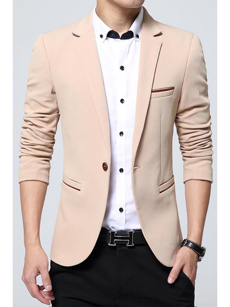 2019 Men's Plus Size Single-Breasted One-Button Casual Suit Jacket, Available In Five Spring and Autumn Colors