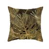 Home Furnishings Black Gold Leaf Print Cushion Cover Office Cushion Cover Waist Pillow Cover