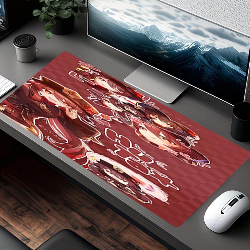 Alfombrilla de Ratón con Estampado de Genshin Impact, para Teclado, Portátil, PC, para Oficina, Uso en Casa, Decoración de Escritorio, Regalo de Cumpleaños Perfecto para Jugadores