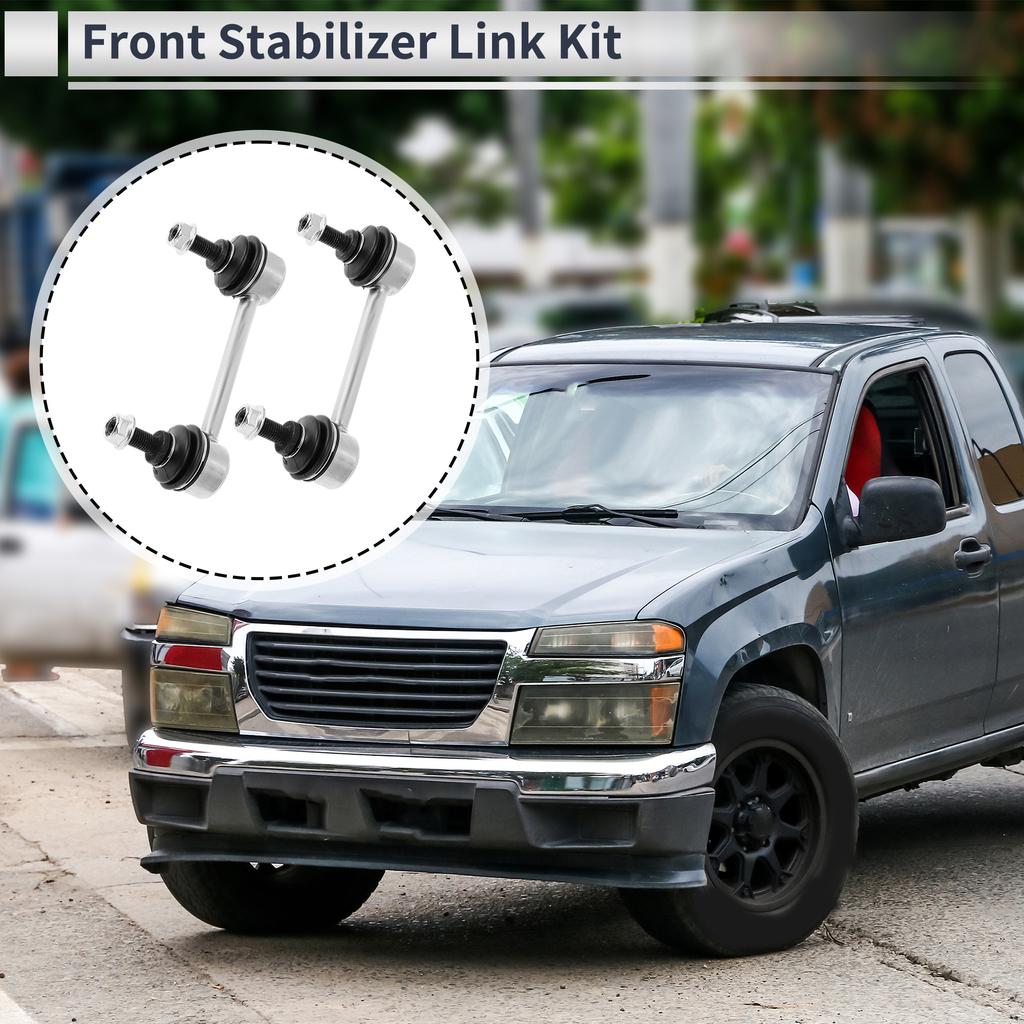 UXCELL Front Stabilizer Bar Links No Bushing for GMC Canyon RWD 2004-2012 No.K80636 Iron Rubber Silver Tone 2 Pcs