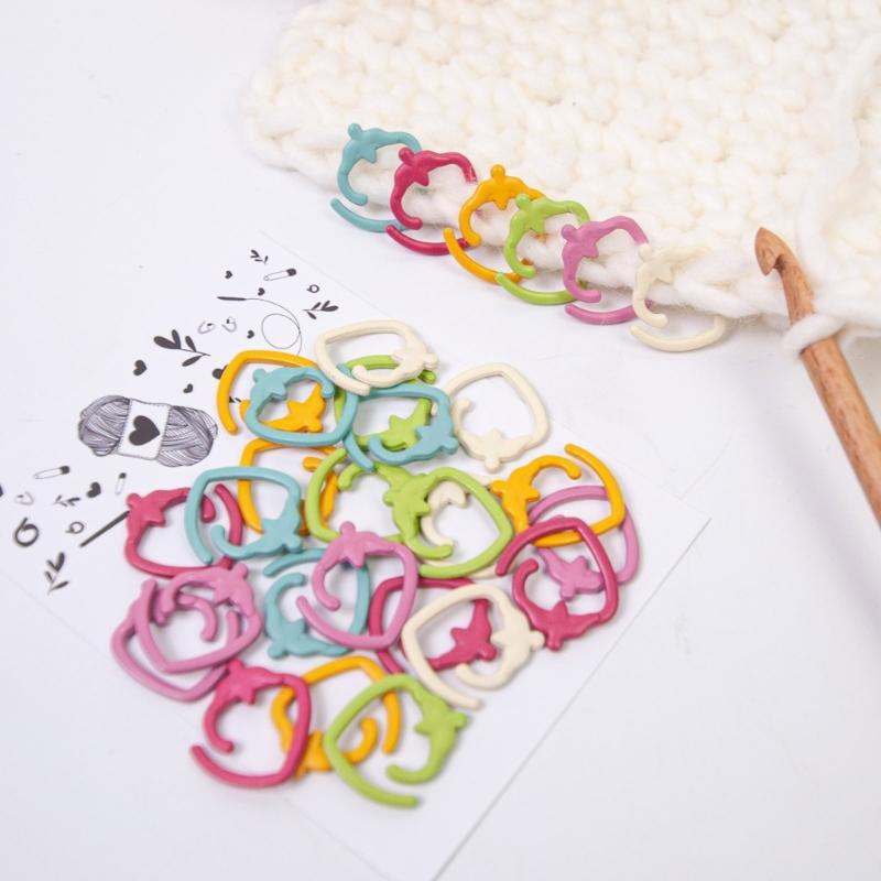 24Pcs Fruit Stitching Markers Crochet Locking Stitching Markers Rings for Knitting Crocheting Weaving Sweater Scarf Hat