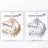 Sleek Horse Design Alloy Brooch Double Color Option Smooth Polished Safety Lapel Pin Everyday Jewelry Piece