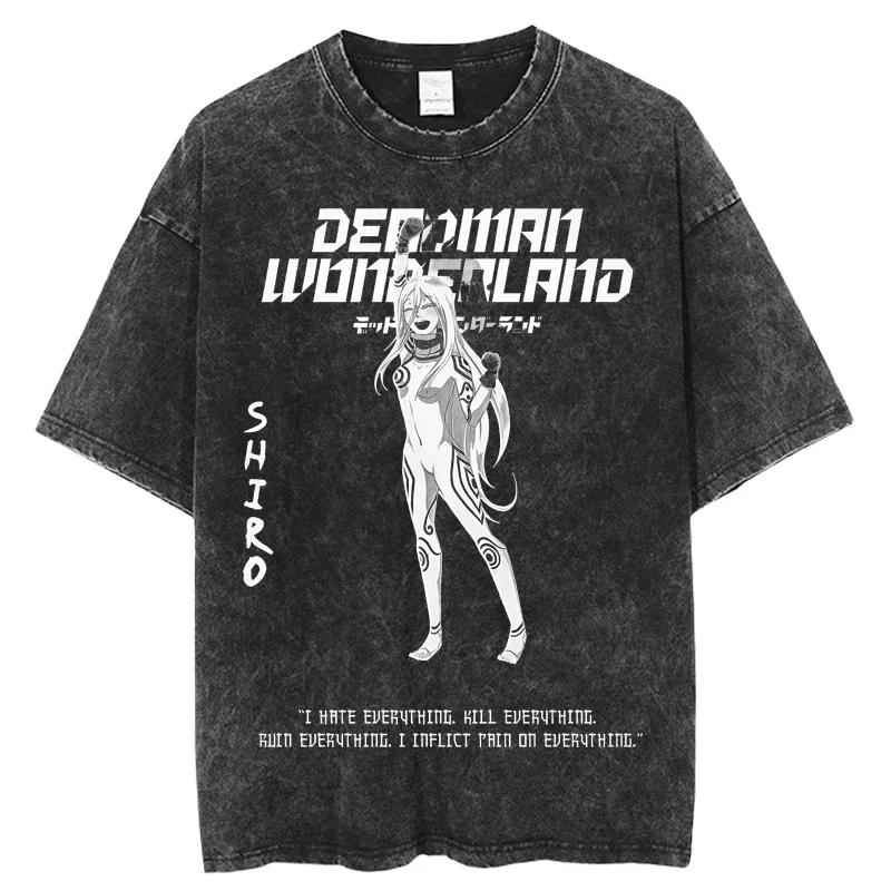 T-Shirts Druck T-Shirt Kurzes Oberteil Y2k Sommer Harajuku Oberteile Heißes Japanisches Anime Deadman Wonderland T-Shirt Gewaschen