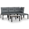 VidaXL 5-tlg. Garten-Lounge-Set Schwarz und Grau Poly Rattan