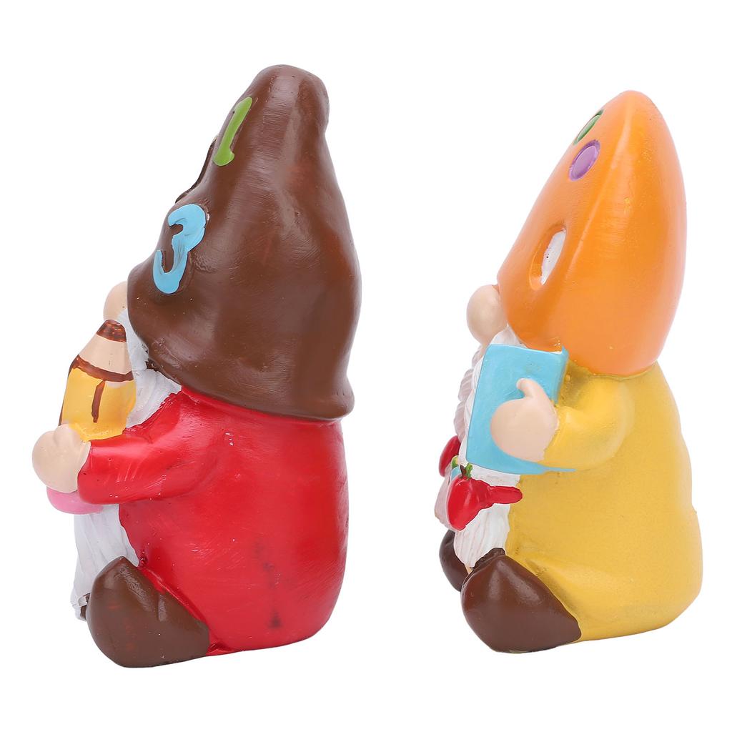 2PCS Faceless Dolls Cute Doll Figurine Resin Ornament for Holiday Graduation Party Desktop Decoration