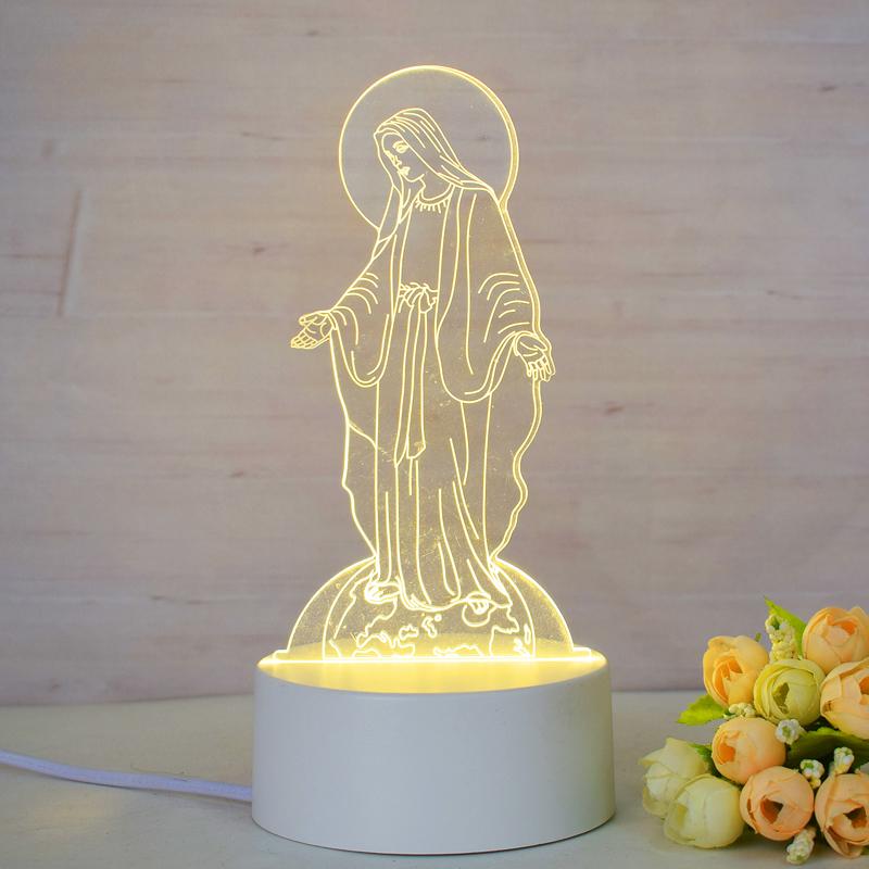 Customize Acrylic 3D Illusion LED Warm White Night Light for Living Room Kids Bedroom Decorative Lamp with USB Power