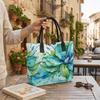 Watercolor Floral Tote Bag Large Capacity Casual Handbag for Daily Shopping Travel