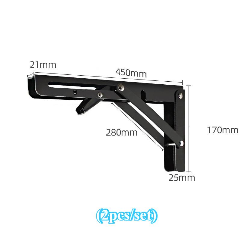 2pcs/set Brushed Stainless Steel 6-20 Inch Folding Angle Bracket Triangle Shelf Heavy Support Adjustable Wall Mounted Bench