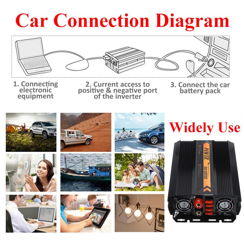 Invertor de Putere 10000W DC 12V LA AC 220V-240V Invertor cu Undă Sinusoidală Modificat pentru Mașină