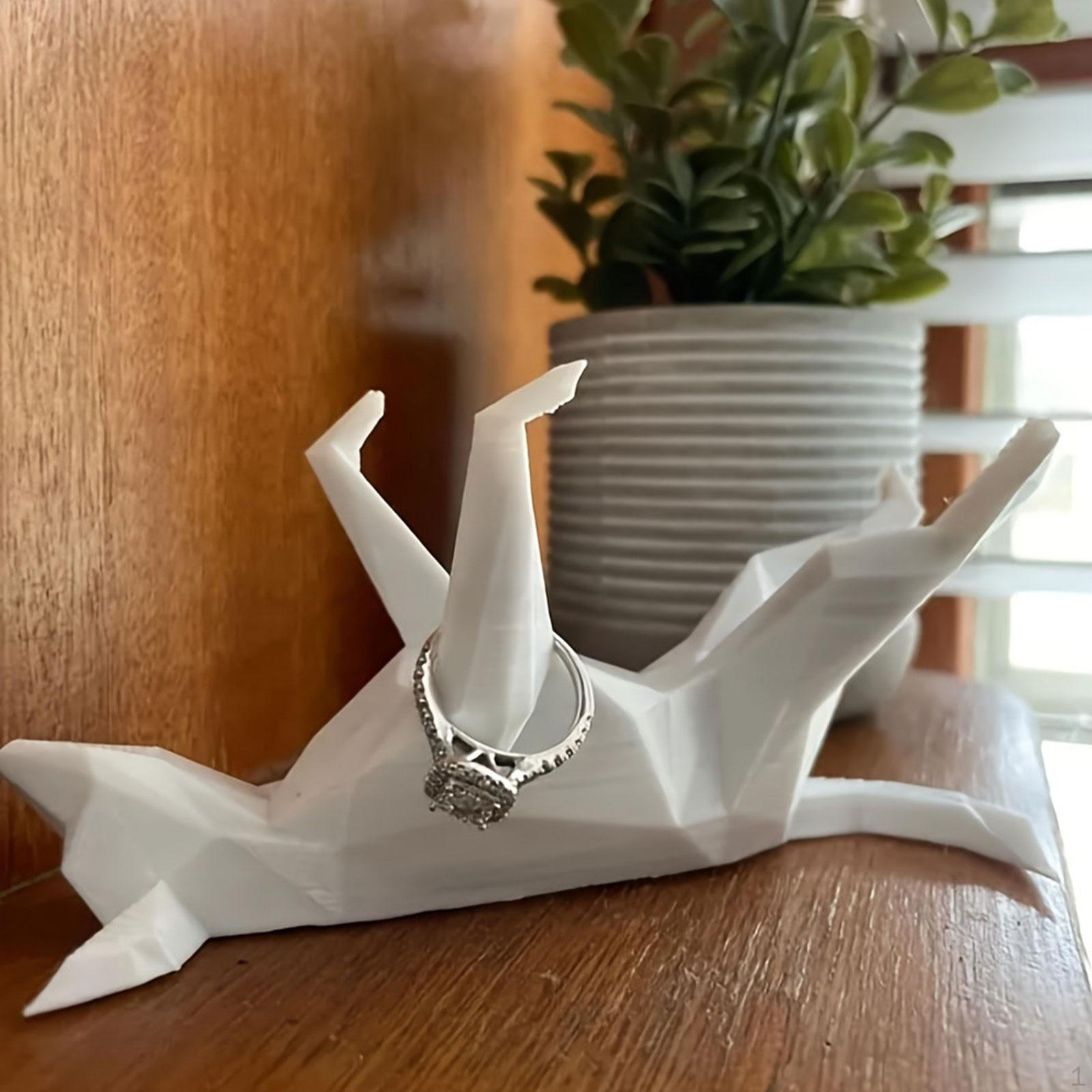 

Держатель для кольца с собакой, фигурка, милый декор для офисной комнаты, органайзер, ювелирные изделия для женщин, мужчин и женщин белый