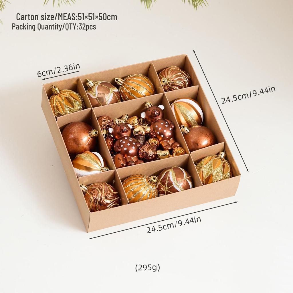 New Style Irregular Red & Green Electroplated Christmas Ball Ornaments Gift Set for Tree Decoration
