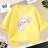 Cute Cartoon Rabbit Lollipop Print T Shirts Student Girls Kawaii Tee High Quality Cotton Summer Short Sleeve Casual Tops