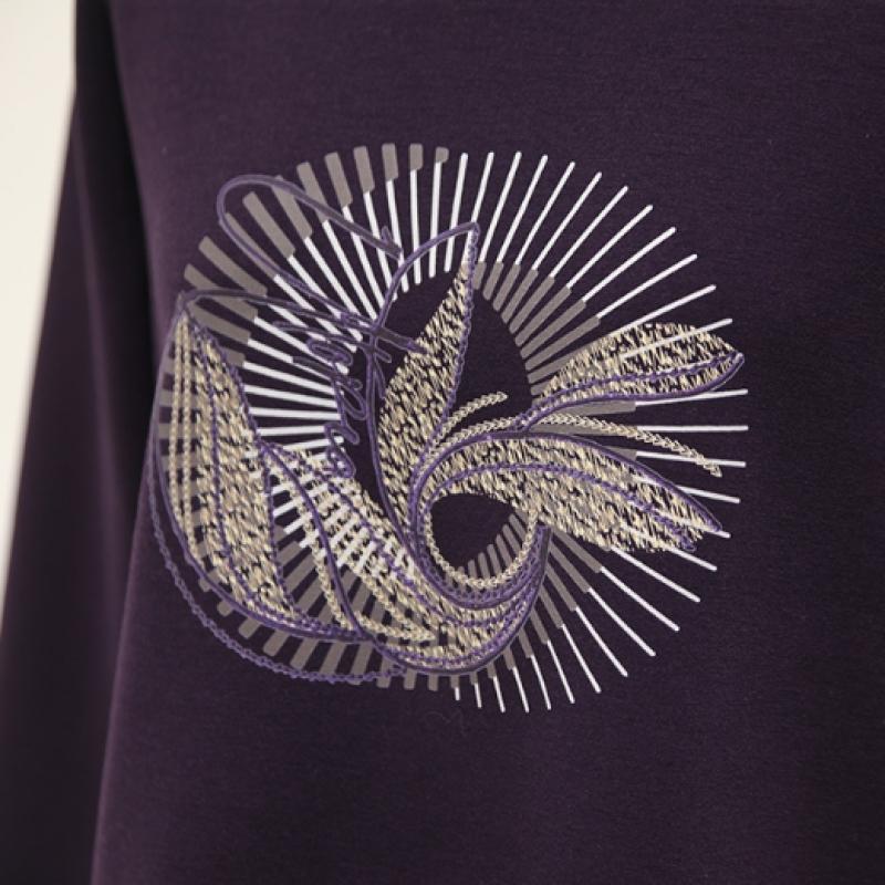 Shiz Madam Women Ribbed Wave Rolling Neck Tee T57463