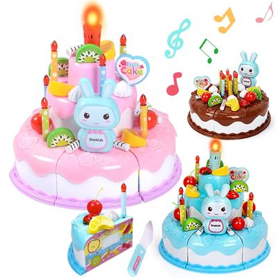 Children Pretend Cake Goodies Play Simulated Kitchen Toys Plastic Cutting Food Kids Toy Object Cognition Boys Girl Birthday Gift