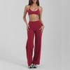 Set Sutien Sport Yoga Cu Bureți Detașabili Pantaloni Largi Talie Înaltă Pantaloni Scurți Femei Antrenament Fitness Dans