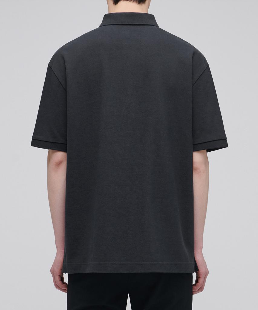 MUSINSA STANDARD Relaxed Fit Pique Polo Shirt [Dark Grey]