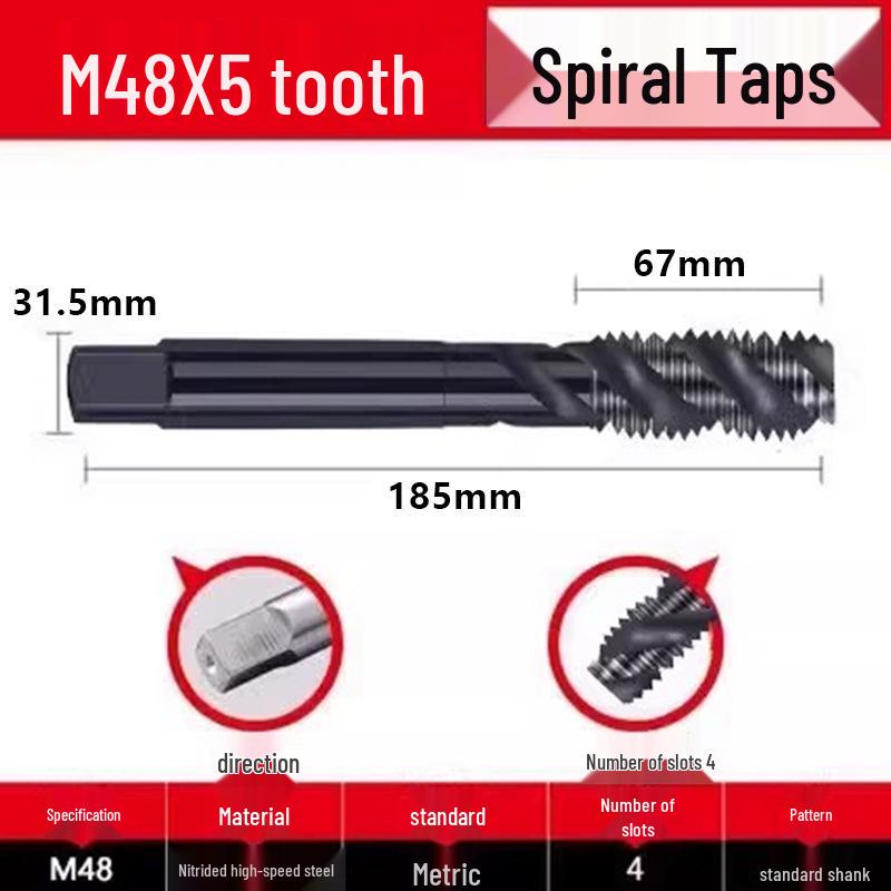 Cobalt Nitride Spiral Tap for Stainless Steel (Drill Bit: M4, M5, M6, M8, M10)