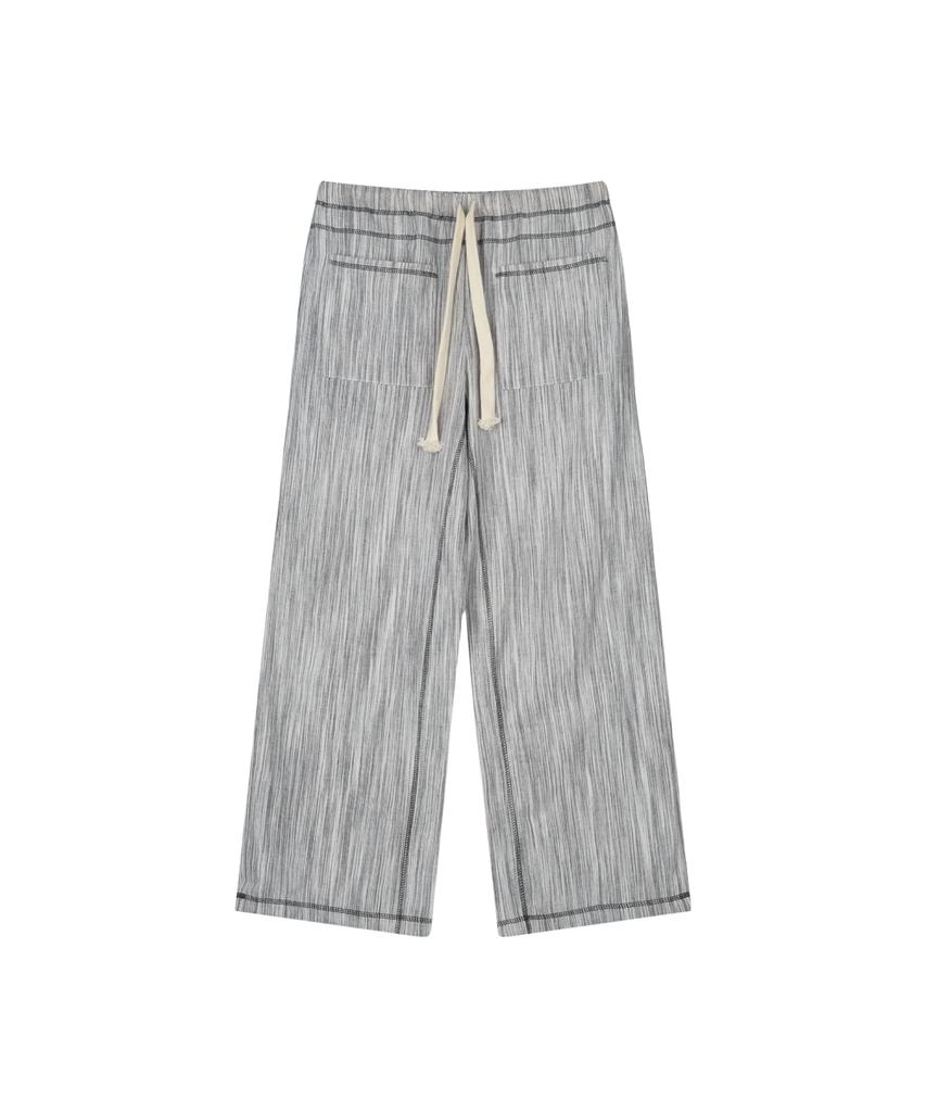 Guwolsibil Stripe Stitch Wide Pants Light Gray