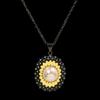 925  New Chrysanthemum Necklace Small Fresh Sun Flower Necklace Round Diamond Pendant Sweater Chain