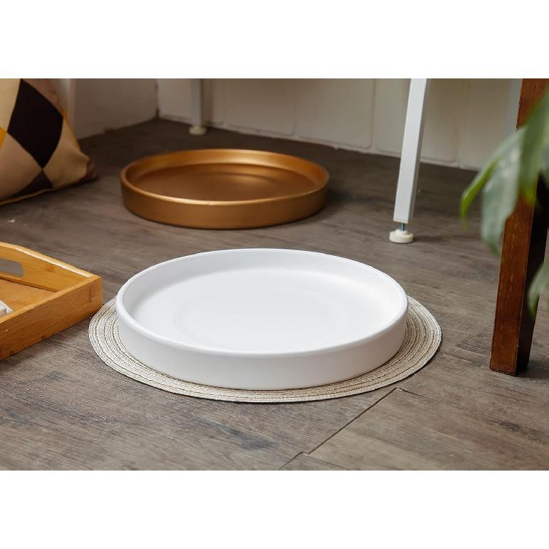 Ceramic Saucer 9 inch Round Saucer for Planter | Planter Tray Woiida (White Matte, 9 inch)