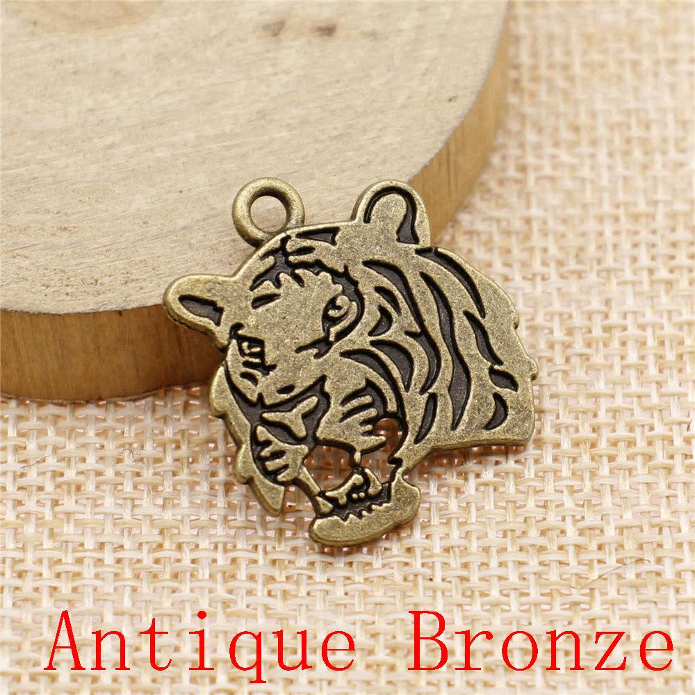 Tiger Lion Wolf Fox Charms Pendant For Bracelet Necklace Jewelry Making Craft Findings