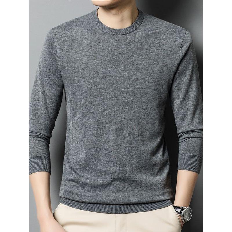 Кардиган мужской однотонный тонкий вязаный свитер весна и осень новый мужской круглый — фото 3