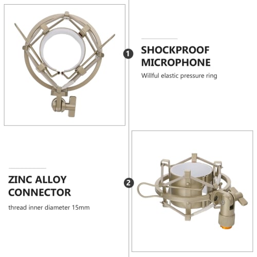 Alasum Mikrofon-Spinne, Metall, Universal 50mm, Antivibrations-, Stoßfeste Halterung mit einstellbarem Winkel