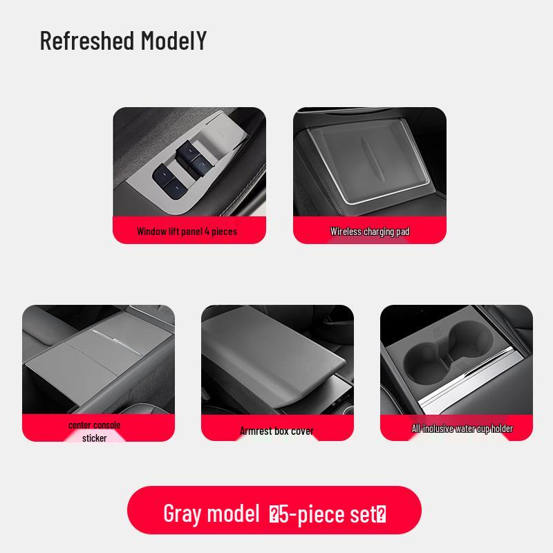 Silicone Button Stickers for Tesla Model Y/YL Door Panel & Window Lift Interior Mods